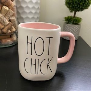 Rae Dunn ‘HOT CHICK’ Pink handle & Inside Mug